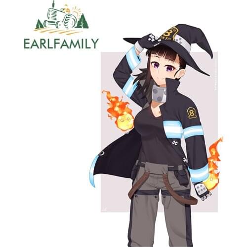 EARLFAMILY 13cm x 7.9cm for Fire Force Vinyl Car Stickers Personality Motorcycle Snowboard Waterproof Scratch-proof Window Decal