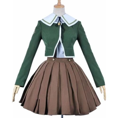 2017 Danganronpa Dangan-Ronpa Chihiro Fujisaki Uniform Coat Skirt Shirt Anime Halloween Cosplay Costumes For Women