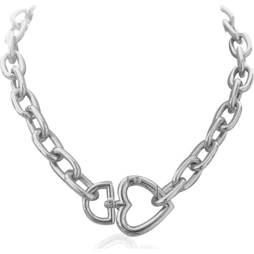 Find Me Creative Heart Clavicle Necklaces Geometric Alloy Thick Choker Necklace Bracelet for Women Fashion Jewelry Accessories