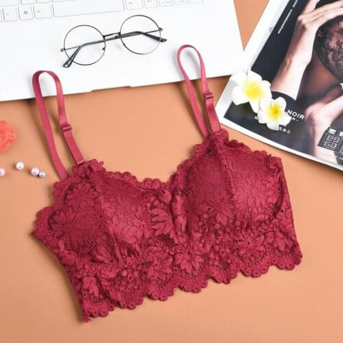 Sun Flower Fairy Lace Bra Wrapped Chest Beauty Back Underwear Women Fashion Belt Chest Padded Camisole