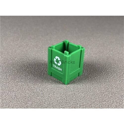 10pcs/lot Container Box 2 x 2 x 2 Top Opening trash pattern 61780 Accessories Building Blocks kid gift toy Compatible All Brands