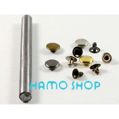 100pcs/lot 10mm Free Shipping Metal Fashion Flat Circle Rivet Spike Studs Leather Clothing Decoration With Tool Mix Color