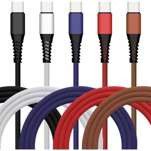 100pcs/Lot 3ft 5V 2A Break-proof Bradied USB Cable Fabric 8pin Type USB C Quick Charging Nylon Micro usb Cable Accessory Bundles