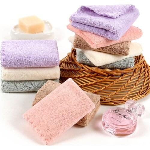 Children Square Towels Soft Snd Comfortable Baby Face Towel Hang Hand Towel Soft Coral Velvet Small Square Product Bathroom Item