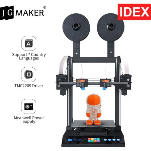 JGMAKER Artist-D Pro 3D Printer Kit IDEX Independent Dual Extruder, Support RU DE,ES, FR,IT Language, Filament TPU PLA ABS PETG