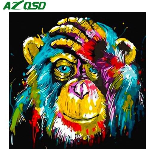 AZQSD Diy Diamond Embroidery Gorilla Cross Stitch Kits Home Decor Diamond Painting Animal Full Square Drill Handmade Gift
