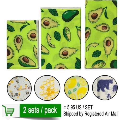 Beeswax Food wrap Sustainable Plastic Free Food Storage Organic Beeswax Wrap Cling Wrap Replacement for Sandwich