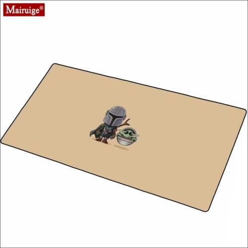 Colorful LED Mousepad RGB Glow Game Anime Cartoon Character The Mandalorian XXL Large Gming Mouse Pad 90x40cm Gamer Desk Mat