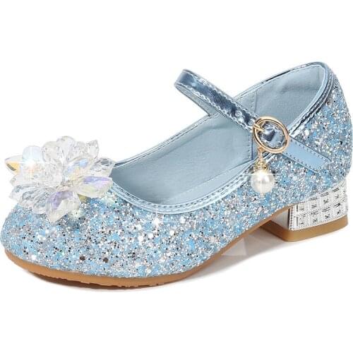 Girls High Heels for Kids Children Dancing Shoes Birthday Gift Princess Cute Comfortable Shoe Female Crystal Shinning