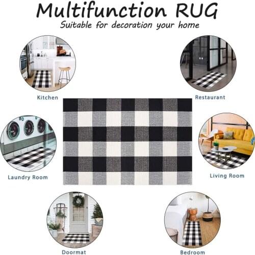 Door Mat Buffalo Plaid Check Rug Entrance Carpet For Bathroom Living Room Floor Mats Tapete Woven Rugs Home Decoration Anti-slip