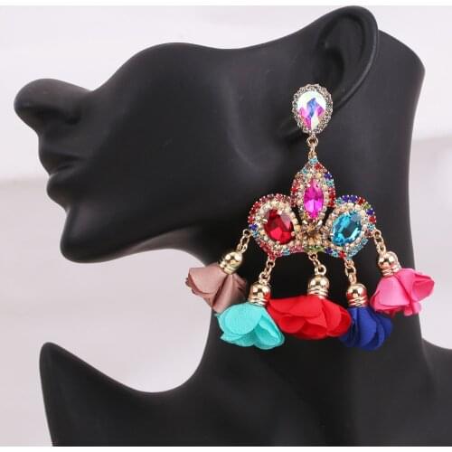 Elegant Flower Pendant Drop Earrings For Women Drown Dangle Fashion Exaggerated Metal Floral Statement Earring Fashion Jewelry