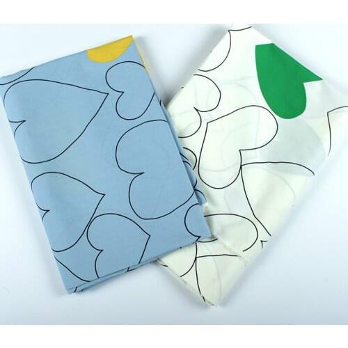 HLQON cotton sateen Two-color big love fabric for sewing women clothing upholstery tissue wedding dress patchwork DIY