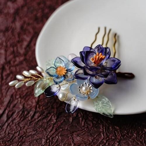 Chinese Hair Jewelry Handmade Flower Style Hair Combs Hairpins Traditional Classical Hair Clips for Bride Wedding Hair Ornaments