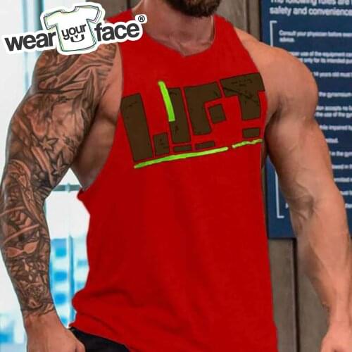 Lifting Dumbbell Strong 3D All Over Printed Tank Top Sleeveless Summer Sports Wear Gym Cool Men Plus US Size Clothing
