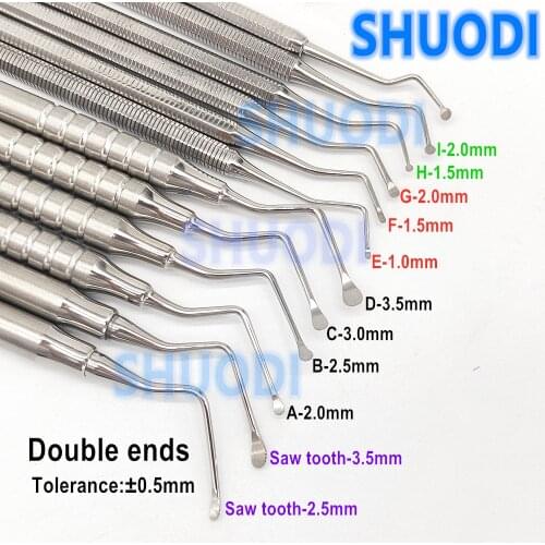 Double Ends Dental Tooth Cleaning Excavator Spoon Oral Care Restorative Cavity Tool Dental Instrument Stainless steel