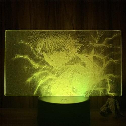 Lover 3D Nightlight Anime Hunter X Hunter Killua Finger Thunder Action Figure 7 Colors Optical Illusion Table Lamp Gift Decor