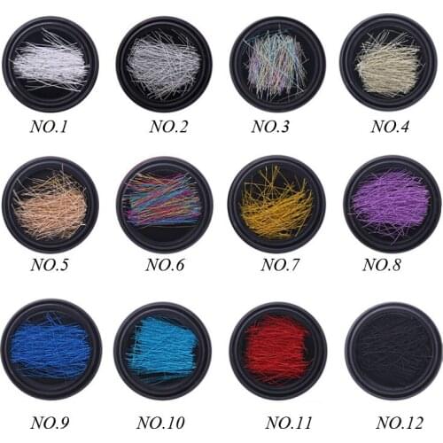 Copper Wire Nail Art Decoration Charm Line DIY Design 3D Tips Gold Silver Puprle 12 Colors Rhinestones Jewelry Manicure Supplies