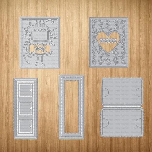 Metal Cutting Dies Rectangle Cake Heart Frame Craft Stencil Diy for Scrapbooking Handmade Card Make Shape Album Decoration Model