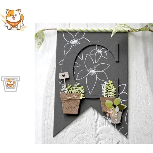 Flower pot Metal Cutting Dies Mold Knife Scrapbooking Stencil DIY Embossing Craft Die Cuts Card Making New Dies For 2020