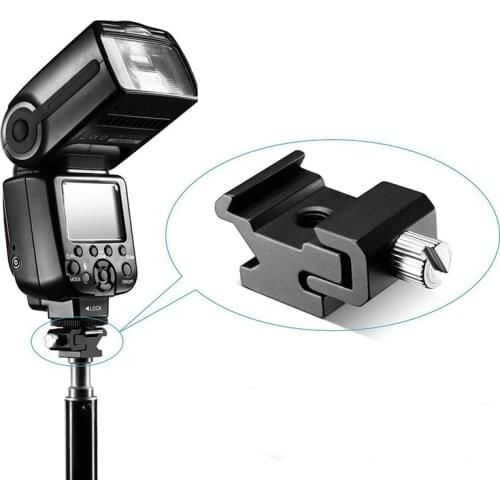 Camera Metal Cold Shoe Hot Shoe Flash Bracket Mount Adapter With 1/4 Tripod Screw To Light Stand Tripod Camera Accessories