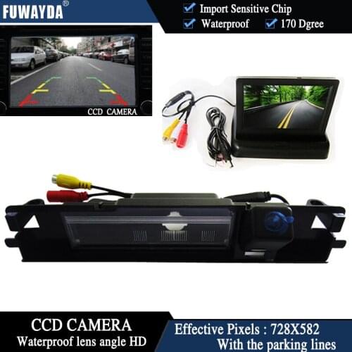FUWAYDA High Resolution 4.3"TFT LCD Car Parking Assistance Monitors Car Monitor with RearView Camera for Toyota Yaris 2006 -2012