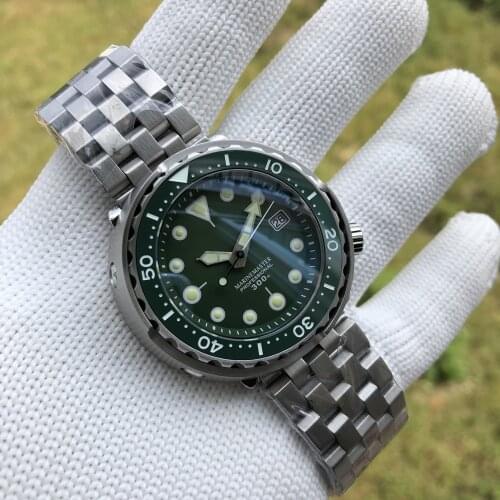 Steeldive SD1975 Green Color Ceramic Bezel 300m Waterproof NH35 Automatic Dive Watch Men