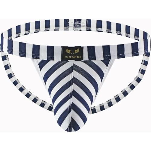 Men Underwear Sexy Gay Jockstrap Cotton Breathable Men Thong G-String Cueca Tanga Comfortable Underpants Sexy Bikini