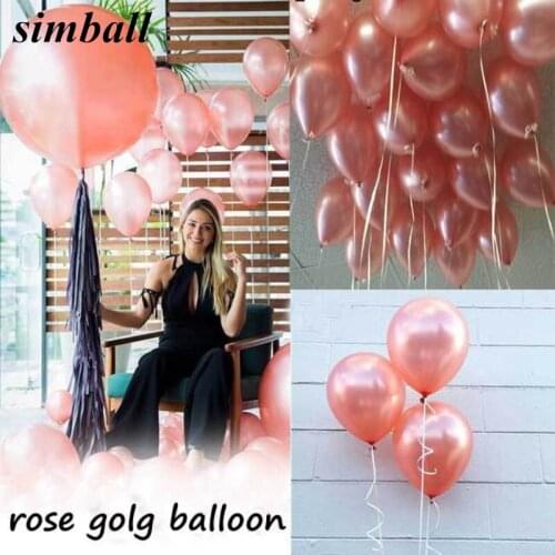 10pcs 12inch Thick 3.2g Pearl Rose Gold Latex Balloons Inflatable Wine Red Air Ballon Wedding Decoration Birthday Party Supplies