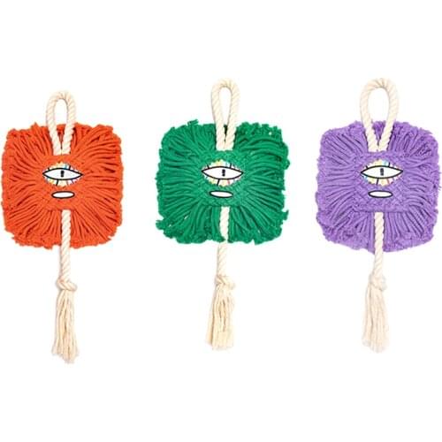 One-Eyed Monster Pet Dog Rope Toy Interactive Dog Toy Puppy Chew Toy Plush Cotton for Aggressive Chewers for Small Medium Dogs