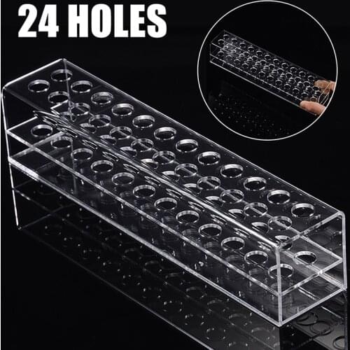 24 Slots Clear Marker Holder Desk Stand Acrylic Pen Brush Organizer Storage Rack Display Shelf 240*50*45mm
