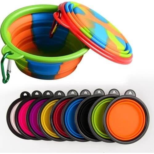 Portable Silicone Pet Dog Drinking Bowl Food Water Feeder Bottle Pet Cat Dog Travel Bottle Cup Pet Feeding Supplies
