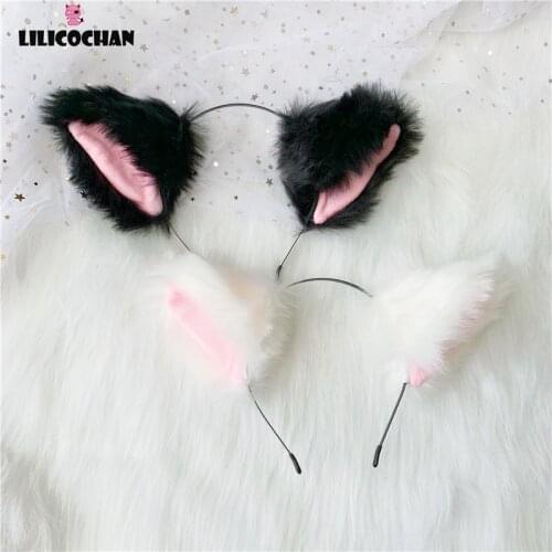 Hot sweetie lovely Anime lolita Cosplay Fancy Neko Faux Fox Fur Cat Ears Long Fur Hair sexy Headband Party Costume Erotic toys