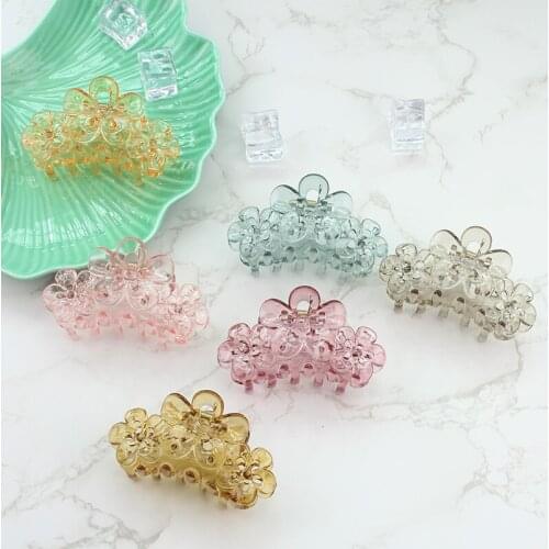Transparent Large Hair Clamp Crab Women Girls Elegant Hairpins Hair Claw Clips Ladies imitate Acrylic Hair Accessories SY11
