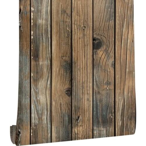 Retro Faux Wood Wallpaper Peel and Stick 3D Stripe Panel Home Decor Living Room Bedroom Furniture Mural European Home Decor
