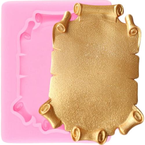 3D Frame Border Silicone Molds Scroll Relief Cupcake Topper Fondant Cake Decorating Tools Cookie Baking Candy Chocolate Moulds
