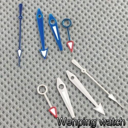 Blue Silver GMT Watch Hands Green Luminous For Miyota 8215, 8205, 821A Mingzhu 2813 3804 Seagull ST1612 mechanical movement