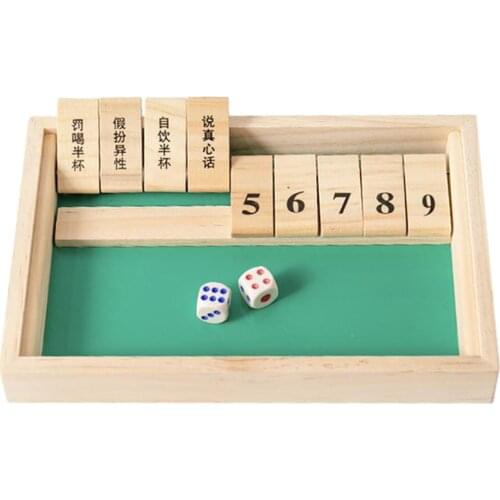 Traditional Classic Deluxe Wooden Shut the Box for Adults Party Family Friends Toys 1-2 Player Fun Table Games