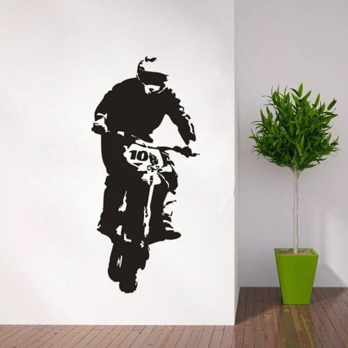 Motorbiker Vinyl Wall Decal Motorcycle Club Wall Decoration Removable Motorbike Sports Man Wall Art Sticker Vinyl Poster AZ783