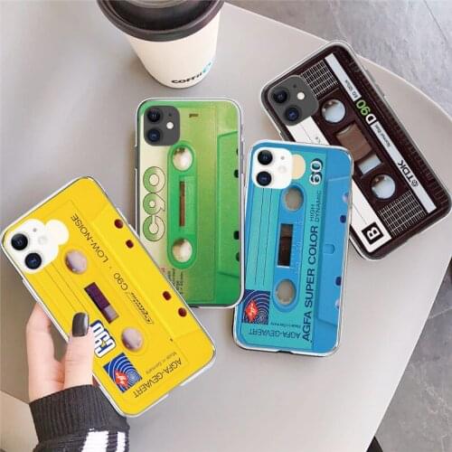 Vintage Cassette Tape Retro Style For iPhone SE 6 6s 7 8 Plus X XR XS 11 12 Pro Max 12 Mini Soft silicone Phone Case Cover Shell