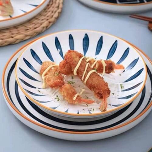 Japanese Ceramic Plate Household Creative Tableware Тарелки Steak Pratos Dinnerware Breakfast Talerze Посуда Для Кухни Фарфор