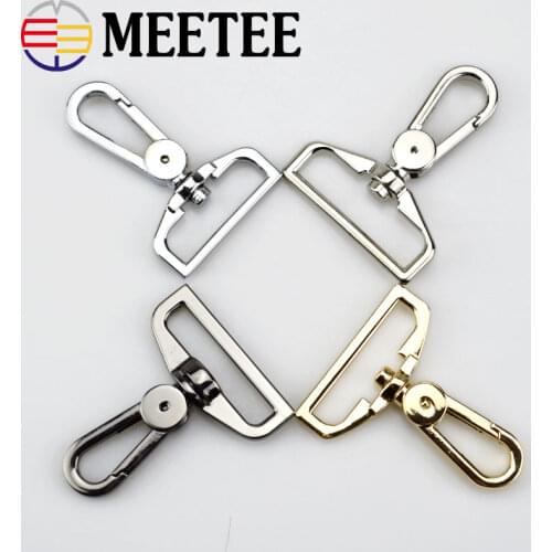 2/4/10pc Meetee 25/32/38mm Bags Belt Metal Buckle Carabiner Snap Hook Lobster Clasps Dog Collar Clasp DIY Leathercraft Accessory