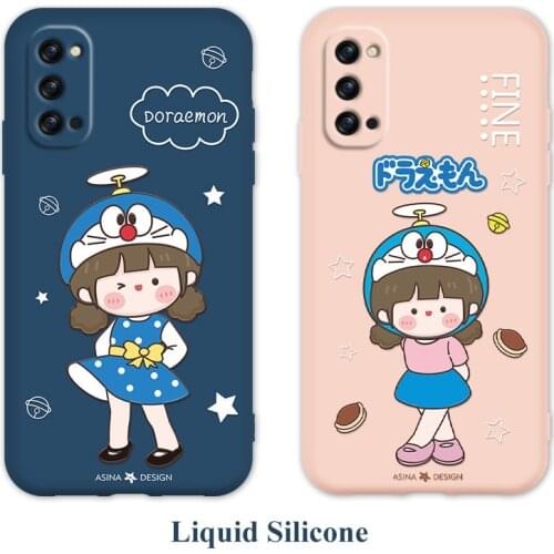 ASINA Liquid Silicone Case For OPPO Reno 2 3 4 5 Pro Ins Cute Anime Cover Bumper For Realme X7 Find X3 X2 Lite A73 A94 Capa Girl