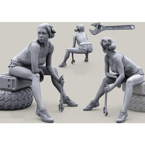 1:35 Resin Figure Model Kit Unassambled Unpainted X288 (NO Oil drum and Tire 1 FIGURE)