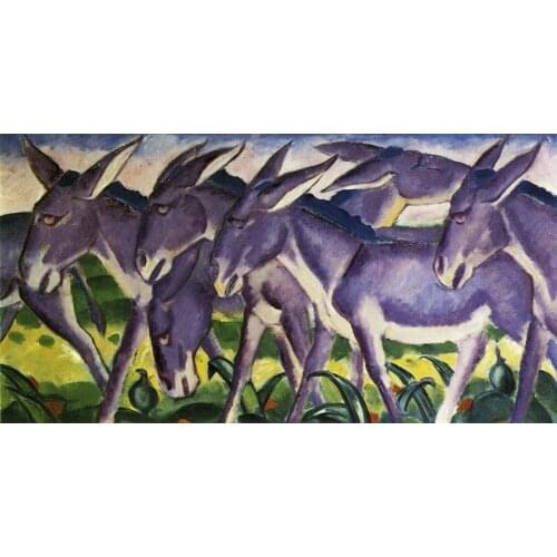 100% handmade Oil Painting reproduction on linen canvas,deer in the snow 1911 by Franz Marc,Free Shipping,High Quality