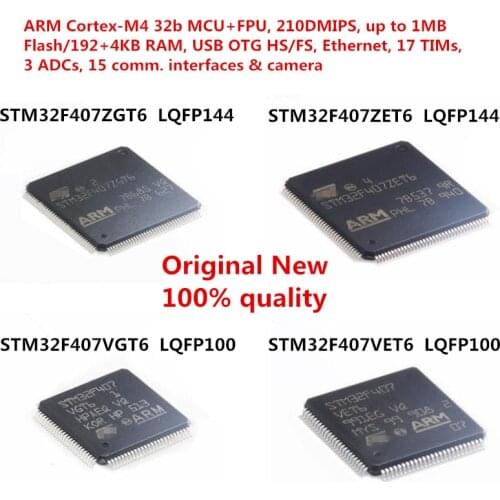 2-10 pcs/lot STM32F407 STM32F407ZGT6 STM32F407ZET6 STM32F407VGT6 STM32F407VET6 100% new imported original microcontroller chip