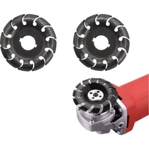 2PCS 90mm Bore 12 Teeth Wood Carving Discs Manganese Steel Grinder Shaping Disc for 125 Angle Grinder Woodworking Tool