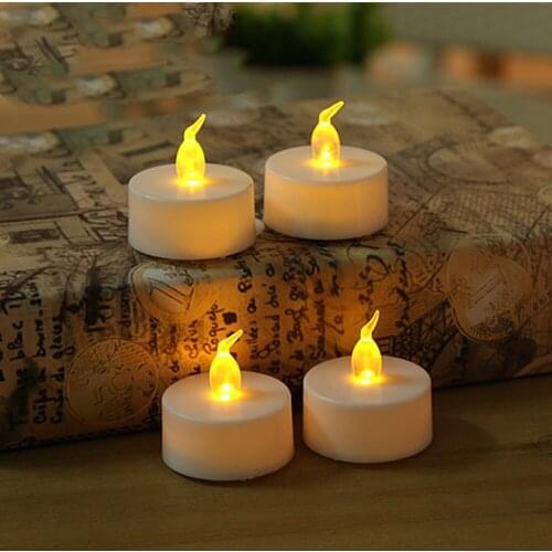 24pcs Battery operated LED candle remote control flickering flameless votives tealight lamp F/Wedding Xmas party bar Decor-Amber