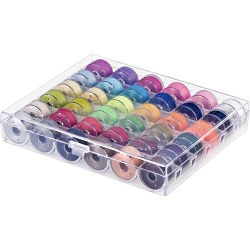 36 Pcs Bobbins and Sewing Threads with Case and Soft Measuring Tape for Brother Singer Babylock Janome Kenmore