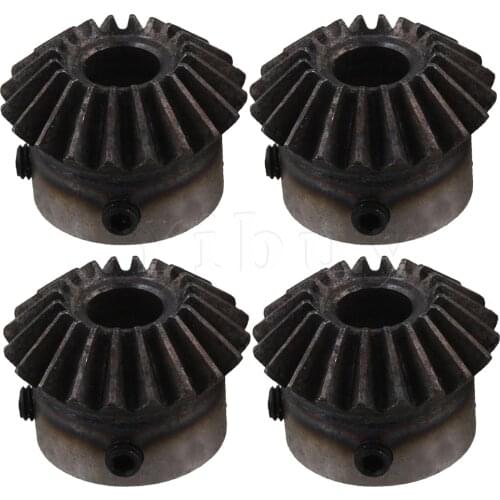 4 x Module 1.5 Silver 10mm Hole 20T 45 Steel Tapered Bevel Gear Wheel