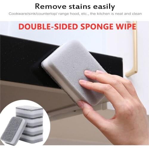 5/10Pc Sponge Eraser Cleaning Tools Double-sided Sponge Wipe Scouring Pad Dish Cloth Stain Sponge Wipe Kitchen Cleaning Supplies